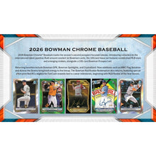 Load image into Gallery viewer, (BREAKS WEDNESDAY, 9/9) 2026 Bowman Chrome Baseball (24) Box TRIPLE CASE Break - Pick Your Team