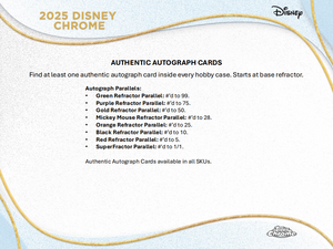 2025 Topps Chrome Disney (1) Box Break #8 (NEW CASE!) - Random First Letter, Character Name